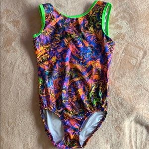 Plum Practicewear neon gymnastics leotard